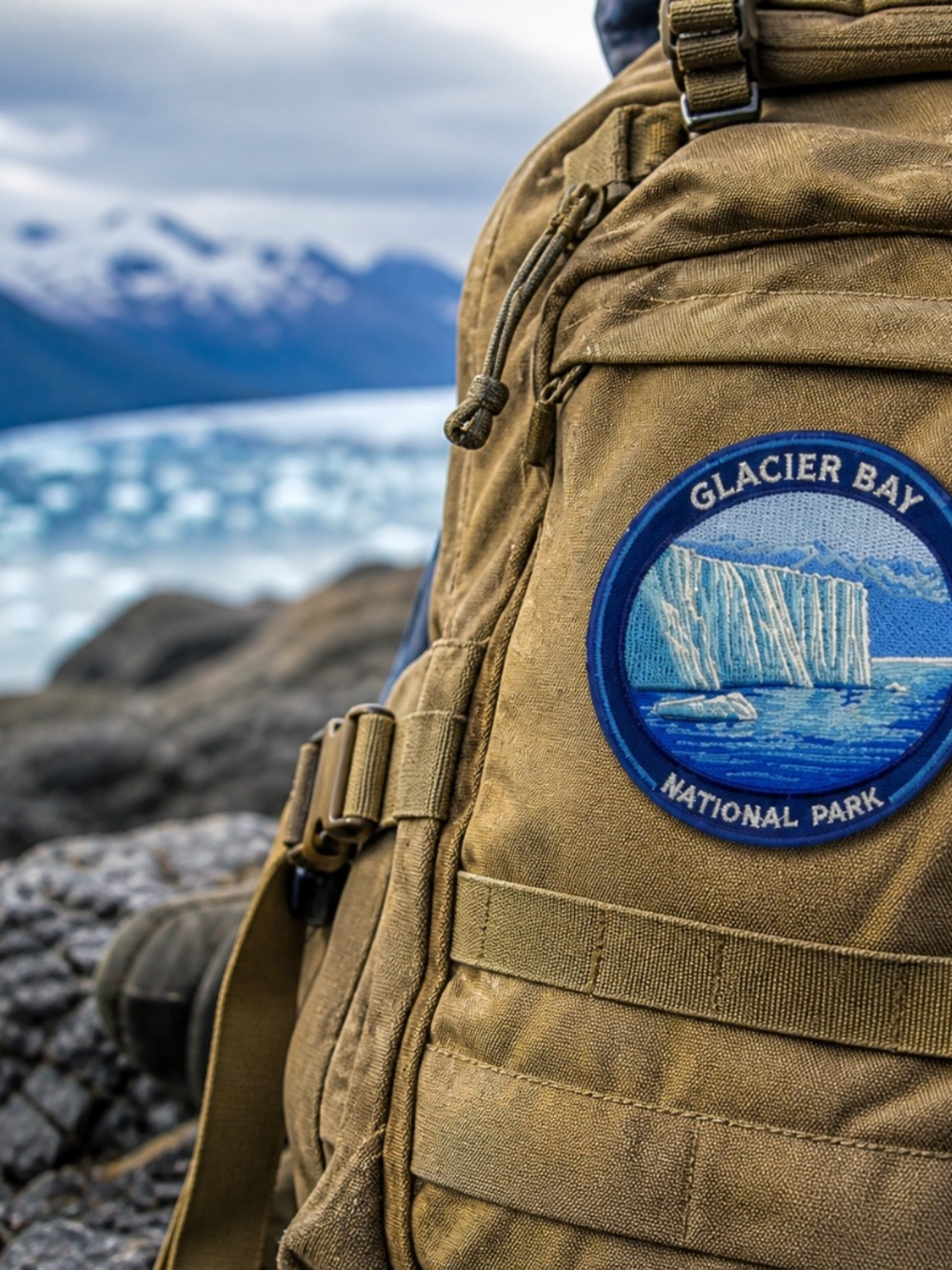 Glacier Bay National Park Patch 3 Inch Embroidered Iron On Travel Badge